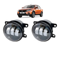 Противотуманные фары для LADA VESTA 50W LED бело-желтый свет ближний луч комплект 2 шт (03185)