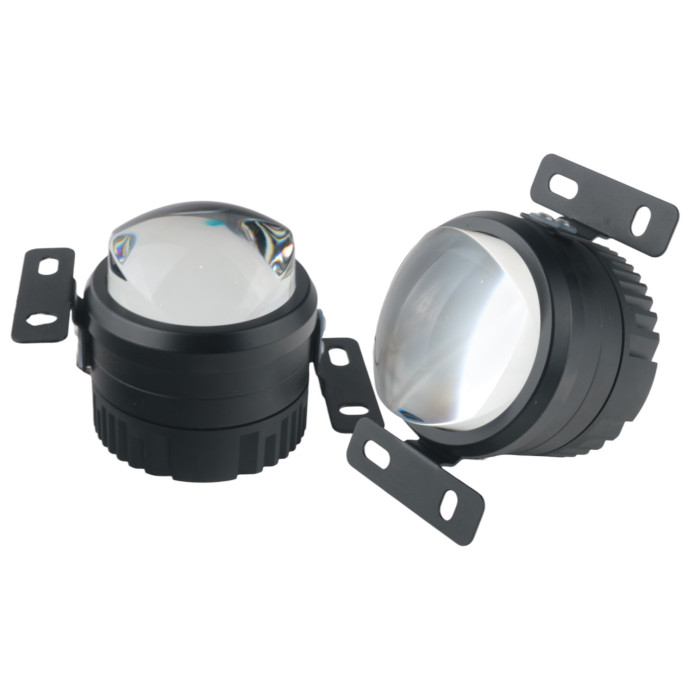 Комплект LED Bi-линз ПТФ EA Light X 3.0" N90 — Жёлтый свет 5000K, 12–24V, 6 LED, алюминиевый корпус