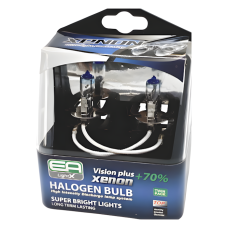 Комплект галогенных ламп EA Light X H1 12V 55W P14.5S VISION PLUS+70%  (пластиковый бокс 2 шт.) Комплект галогенных ламп EA Light X H1 12V 55W P14.5S VISION PLUS+70%  (пластиковый бокс 2 шт.)