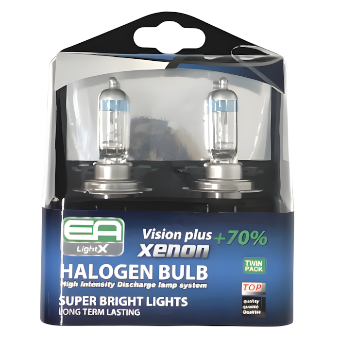 Комплект галогенных ламп EA Light X H7 12V 55W PX26d Vision Plus +70% (2 шт., пластиковый бокс) Комплект галогенных ламп EA Light X H7 12V 55W PX26d Vision Plus +70% (2 шт., пластиковый бокс)