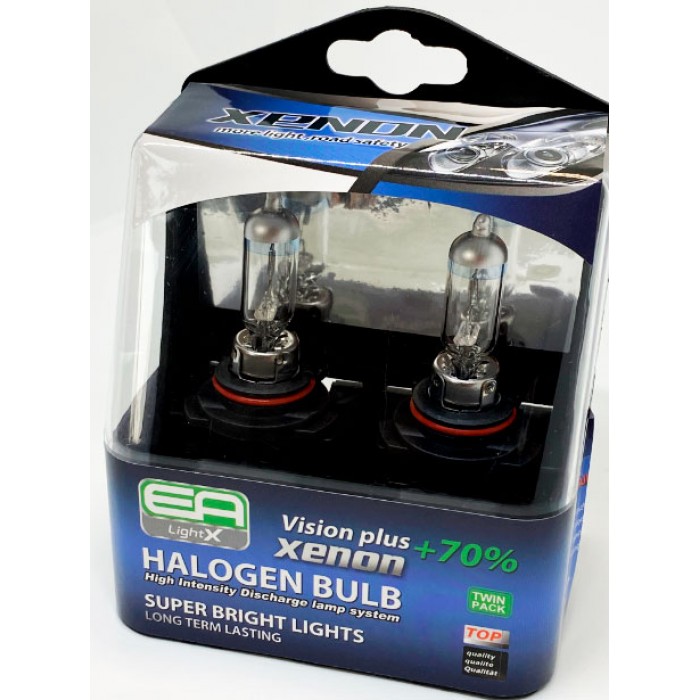 Комплект галогенных ламп EA Light X 9005 12V 65W P20d VISION PLUS+70% (пластиковый бокс 2шт) - EA Light X