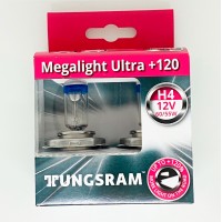 Комплект галогенних ламп Tungsram H4 60/55W 12V (2 шт./пластиковий бокс) Megalight Ultra +120%
