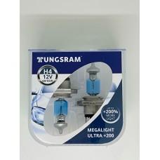 Комплект галогенних ламп Tungsram H4 60/55W 12V (2 шт./пластиковий бокс) Megalight Ultra +200%