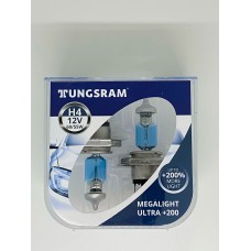 Комплект галогенных ламп Tungsram H4 60/55W 12V (2 шт./пластиковый бокс) Megalight Ultra +200%