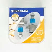Комплект галогенних ламп Tungsram H4 60/55W 12V (2 шт./пластиковий бокс) +150%
