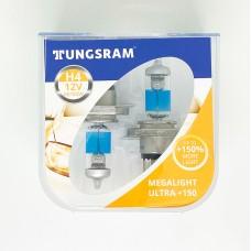Комплект галогенных ламп Tungsram H4 60/55W 12V (2 шт./пластиковый бокс) Megalight Ultra +150%
