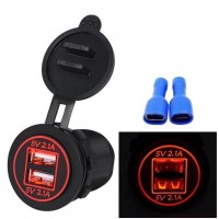 Адаптер врізний USB EA Light X A19 червоний