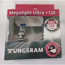 Комплект галогенних ламп Tungsram HB4 12V 51W (2 шт.) +120% картон (9006SNU B2)