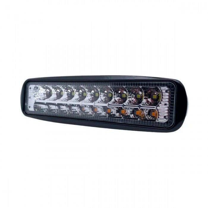 LED фара EA Light X JH L 54W белый+желтый свет 18 диодов (155×40×40 мм) 9–32V IP67 для авто и спецтехники