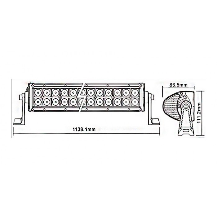 LED Балка EA Light X C3 240W Combo/Spot 21600Лм (1070×86×80 мм) 9–32V/6000K/IP67