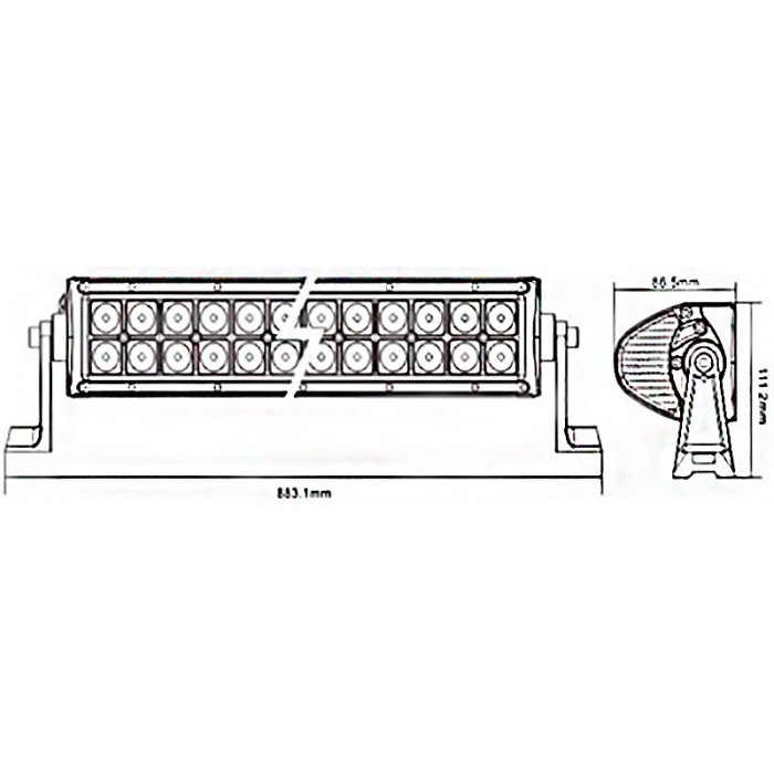 Светодиодная балка EA Light X C3 180W 16200 Лм 810 мм (86×80 мм) дальний свет 9–32V IP67 для авто и спецтехники