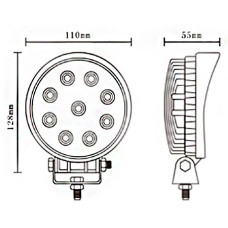 LED фара EA Light X D1 27W дальний свет 115 мм (128×55 мм) 9–32V 6000K IP67 для авто, мото и спецтехники