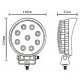 Светодиодная LED фара D1 круглая рабочая 27W 60° (9×3W диодов, Ø115×128×55 мм) для авто и спецтехники