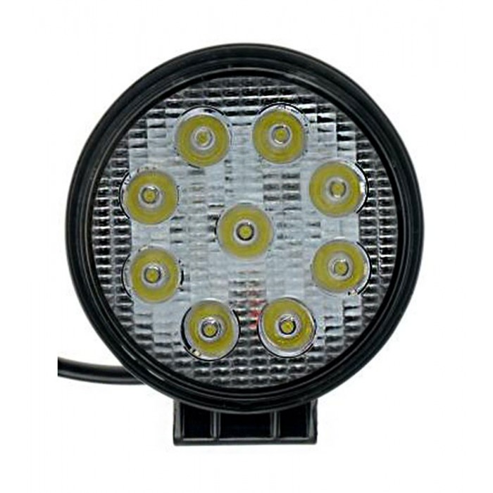Светодиодная LED фара D1 круглая рабочая 27W 60° (9×3W диодов, Ø115×128×55 мм) для авто и спецтехники