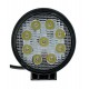 Светодиодная LED фара D1 круглая рабочая 27W 60° (9×3W диодов, Ø115×128×55 мм) для авто и спецтехники