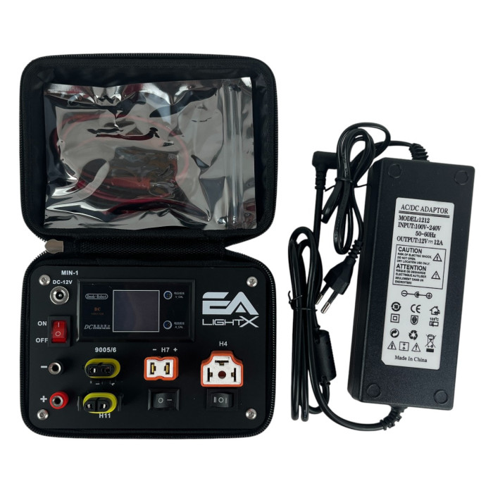 Тестер автомобильных ламп Light X EA MIN-1 для H4, H7, H11, 9005/9006 (12V, стенд проверки автоламп)