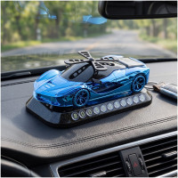 Ароматизатор в авто Машинка на солнечной батарее XX-QCFJ-Blue Синий Спорткар с пропеллером Парковочная карта на панель Автопарфюм пахучка
