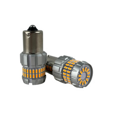 LED лампы Audi A3 (8P) 2008–2013 Рестайлинг переднего указателя поворота PY21W Жёлтые 1156-60SMD Canbus EA Light X / Ауди А3 8P (комплект 2 шт.)