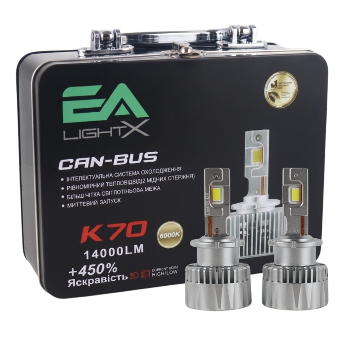 LED лампы Audi A4 (B5) 1999–2001 ближнего света D2S 14000Lm K70 EA Light X / Ауди А4 B5 (комплект 2 шт.)