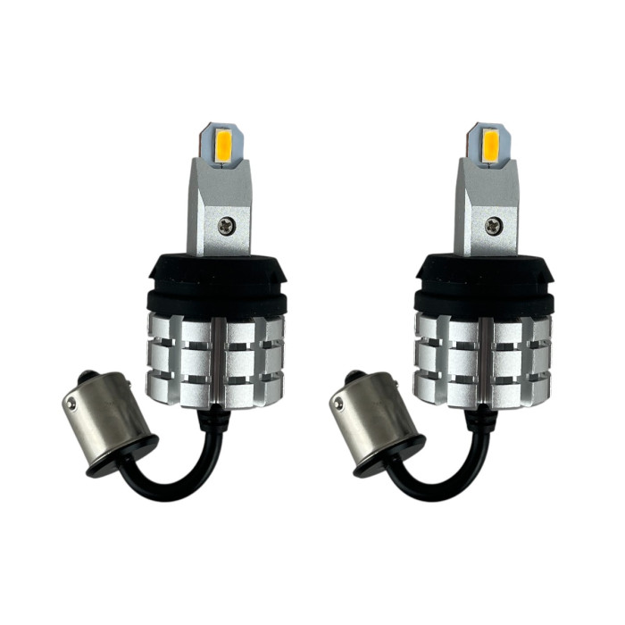 LED лампы Audi A4 (B9) Дорестайлинг 2015–2019 заднего поворотника PY21W 3000Lm R1-1156 Yellow Canbus EA Light X / Ауди А4 B9 (комплект 2 шт.)