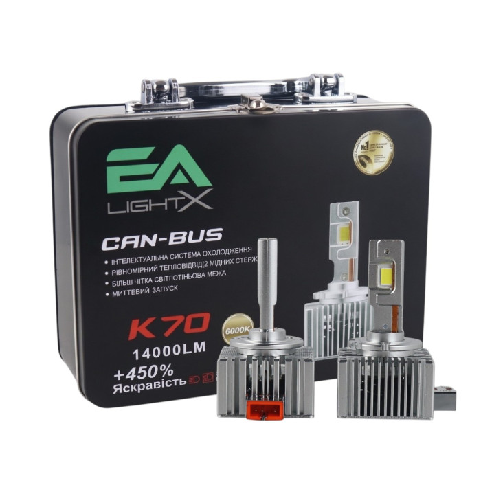 LED лампы Audi A5 (F5) Дорестайлинг 2016–2019 ближнего света D3S 14000Lm K70 Canbus EA Light X / Ауди А5 F5 (комплект 2 шт.)