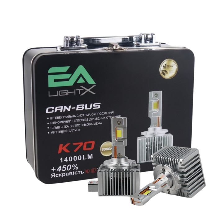 LED лампы Audi A5 (F5) Дорестайлинг 2016–2019 ближнего света D3S 14000Lm K70 Canbus EA Light X / Ауди А5 F5 (комплект 2 шт.)
