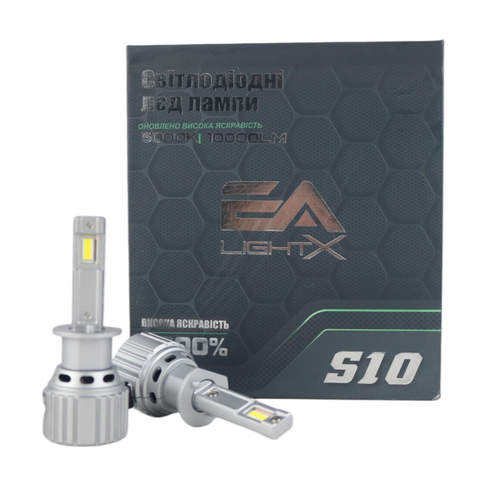 LED лампы Audi A6 (C4) 1994–1997 ближнего света H1 10000Lm S10 Canbus EA Light X / Ауди А6 Ц4 (комплект 2 шт.)