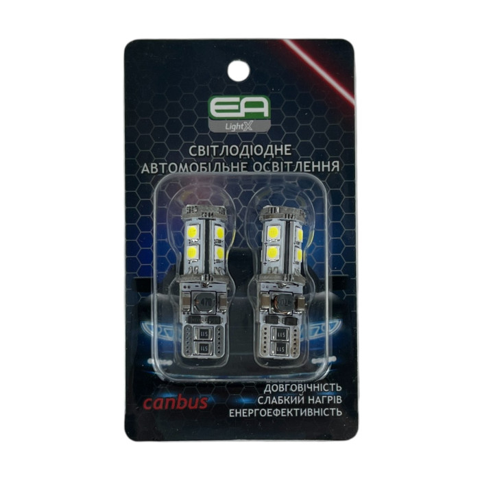 LED лампы BMW 1 Series (E81/E82/E87/E88) 2004–2013 передних габаритов W5W 720Lm T10-10SMD 3030 Canbus EA Light X / БМВ 1 E81/E82/E87/E88 (комплект 2 шт.)