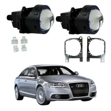 Bi-LED лінзи Audi A6 C6 / A6L (Рестайлінг) 2009-2011 3" X11 EA Light X 72/82W з перехідними рамками (2 шт.)