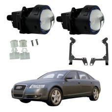 Bi-LED лінзи Audi A6 C6 / A6L (для фар без AFS) 2005-2011 3" X11 EA Light X 72/82W з перехідними рамками (2 шт.)