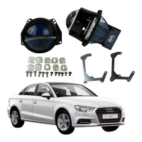 Комплект Bi-LED лінз Audi A3 2017-2020 EA Light X 3" X10 82W з перехідними рамками (2 шт.)