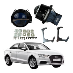 Комплект Bi-LED лінз Audi A3 2017-2020 EA Light X 3" X10 82W з перехідними рамками (2 шт.)