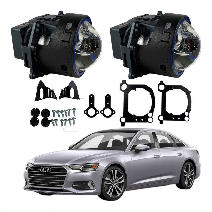 Комплект Bi-LED лінз Audi A6 C8 / A6L (LED Type) 2018-2023 EA Light X 3" X13 95W з перехідними рамками (2 шт.)