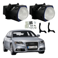 Комплект Bi-LED линз Audi A6L (Xenon) 2009-2012 EA Light X 3" X12 70W с переходными рамками (2 шт.)