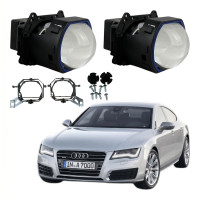 Комплект Bi-LED линз Audi A7 (AFS) 2010-2014 EA Light X 3" X12 70W с переходными рамками (2 шт.)