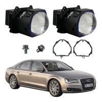 Комплект Bi-LED линз Audi A8 (D4) (AFS) 2010-2014 EA Light X 3" X12 70W с переходными рамками (2 шт.)