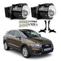 Комплект Bi-LED линз Audi Q3 (8U) 2011-2015 EA Light X 3" X10 82W с переходными рамками (2 шт.)