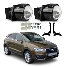 Комплект Bi-LED линз Audi Q3 (8U) 2011-2015 EA Light X 3" X10 82W с переходными рамками (2 шт.)