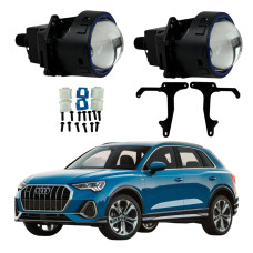 Bi-LED лінзи Audi Q3 (F3) 2018-20213" (секція дальнього світла / LED Type) X11EA Light X  Lazer 72/82W з перехідними рамками (2 шт.)