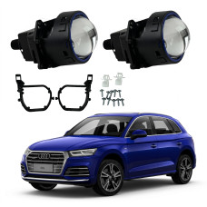 Комплект Bi-LED линз Audi Q5L (xenon No-AFS) 2018-2020 EA Light X 3" X11 80W с переходными рамками (2 шт.)
