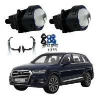 Комплект Bi-LED лінз Audi Q7 (4M) Xenon 2016 EA Light X 3" X11 80W з перехідними рамками (2 шт.)