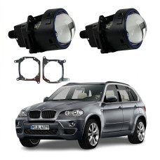 Комплект Bi-LED лінз BMW X5 (E70) (секція дальнього світла) 2008-2013 EA Light X 3" X11 80W з перехідними рамками (2 шт.)