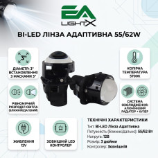 Bi-LED линзы 3" Lexus RX300 RX330 RX350 2003-2009 62W 5700K NHK JN500 / Лексус РХ (2 шт.)