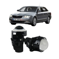 Bi-LED линзы 3" Skoda Superb 2 2008-2013 62W 5700K NHK JN500 / Шкода Суперб (2 шт.)