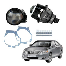 Комплект Bi-LED линз Toyota Camry XV40 2006-2011 EA Light X 3" X8 70W с переходными рамками (2 шт.)