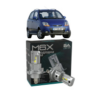 LED лампи Chevrolet Matiz 2005- H4 M6X ближнє/дальнє світло (4000Lm 5500K) / Шевроле Матіз (комплект 2 шт.)