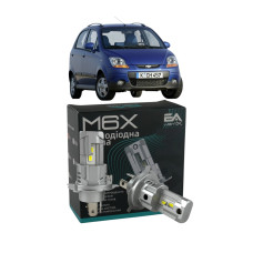 LED лампы Chevrolet Matiz 2005- H4 M6X ближний/дальний свет (4000Lm 5500K) / Шевроле Матиз (комплект 2 шт.)