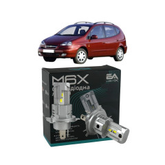 LED лампи Chevrolet Rezzo 2005- H4 M6X ближнє/дальнє світло (4000Lm 5500K) / Шевроле Реззо (комплект 2 шт.)