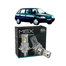 LED лампы Citroen AX 1986-1998 H4 M6X ближний/дальний свет (4000Lm 5500K) / Ситроен Ax (комплект 2 шт.)