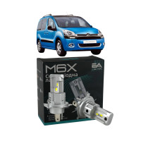 LED лампи Citroen Berlingo 2008- H4 M6X ближнє/дальнє світло (4000Lm 5500K) / Сітроен Берлінго (комплект 2 шт.)